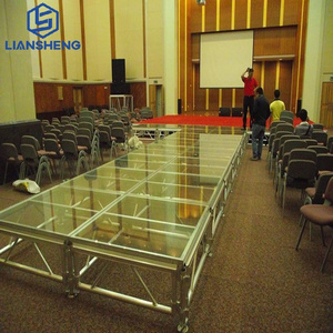 Portable Glass Stage Platform Aluminum Assemble Wedding Custom design Stage Platform