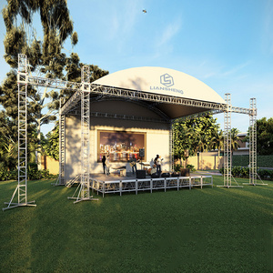 Adjustable Black Aluminum Catwalk Stage Platform with Curved Shape for Concert Events and Trade Show Tents Equipment