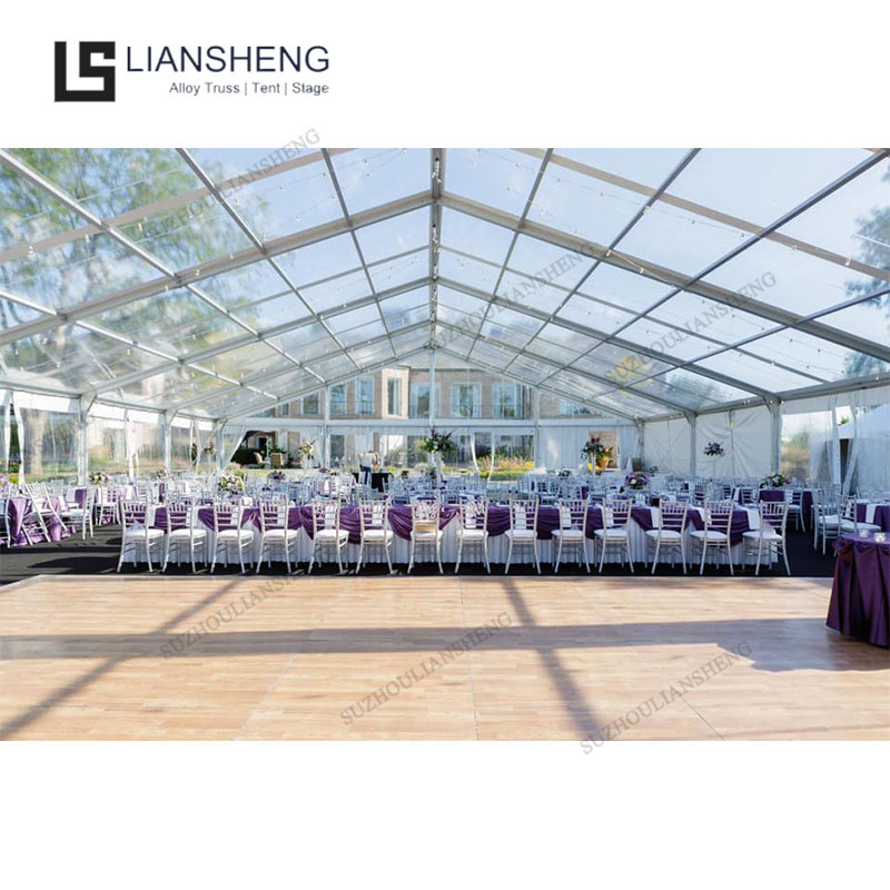 Luxury party wedding clear PVC black frame large tent Curved herringbone color optional aluminum steel frame event marquee tent