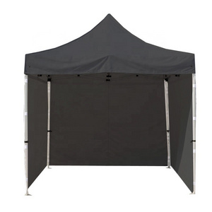 Black Waterproof Gazebo 3M X 3M Yard Canopy Tent Easy Setup With Full Walls