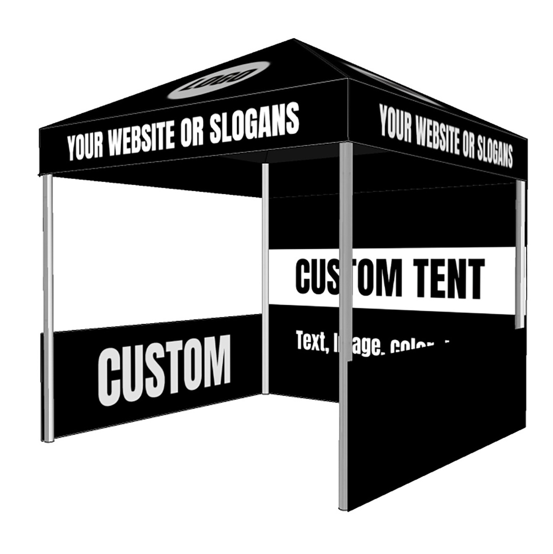 10X10FT Custom Printing Pop Up Canopy Tent Aluminum Frame Custom Marquee Tent with Sidewalls