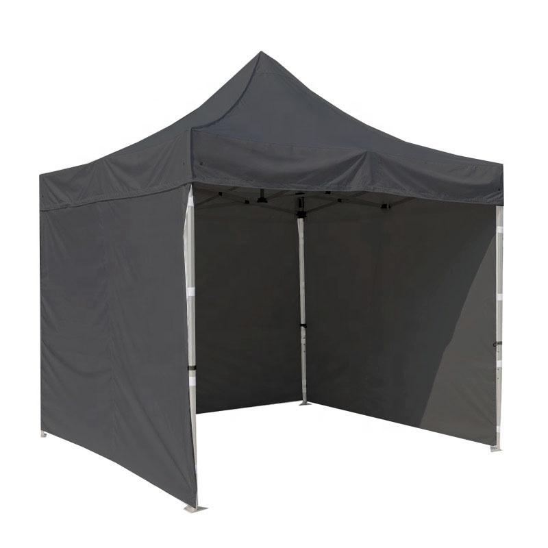 Black Waterproof Gazebo 3M X 3M Yard Canopy Tent Easy Setup With Full Walls