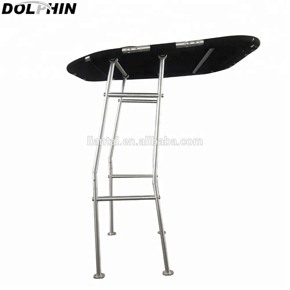 Dolphin Pro Economic Boat T Top 1.5in Aluminum Frame with Black Removable Canopy Heavy Duty T-Top