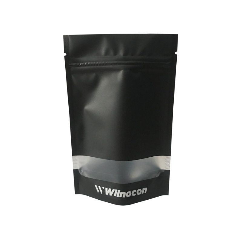 best selling 3x4 4x6 5x7 odorless airtight matte surface custom printed black mylar foil bags zip lock with clear front