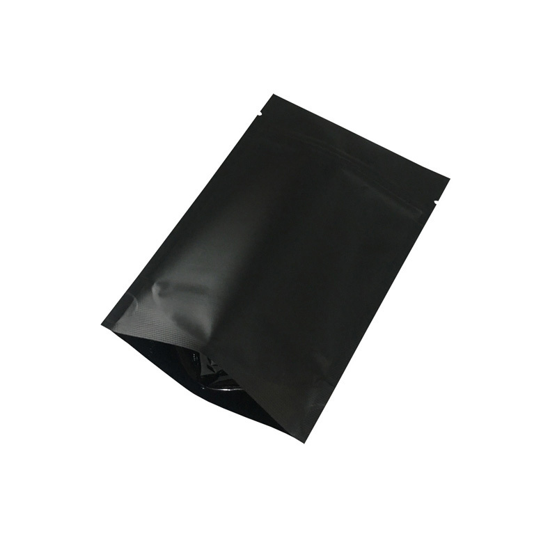 best selling 3x4 4x6 5x7 odorless airtight matte surface custom printed black mylar foil bags zip lock with clear front