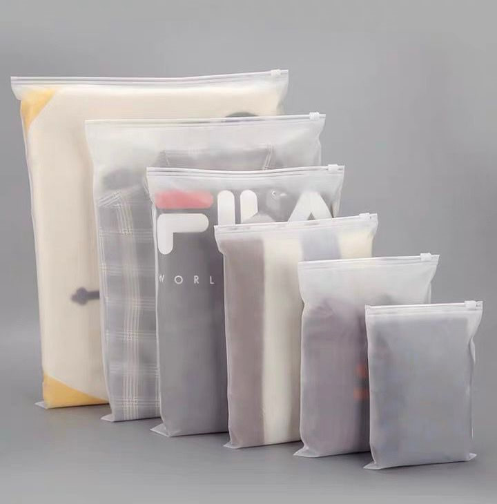 Clear Frosted Zipper Lock Packaging Clothing hoody bra Zipper Frosted Bags