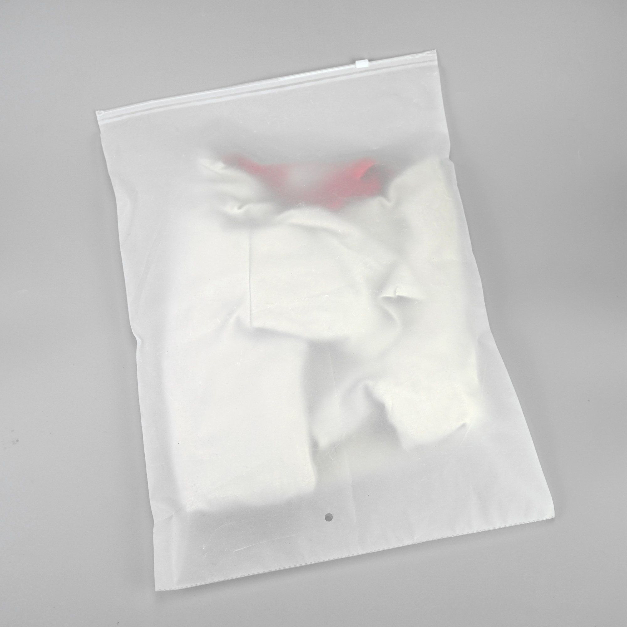 Top Quality frosted packing plastic bag for Printed sweater clothes plastic packaging zipper clothing bag