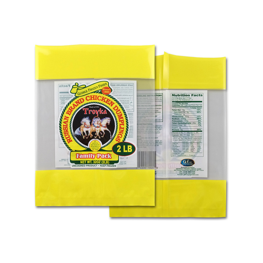 Custom branded moisture proof resealable plastic frozen food packaging bags for fried dough tortillas wholesale