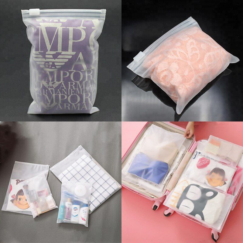 Clear Frosted Zipper Lock Packaging Clothing hoody bra Zipper Frosted Bags