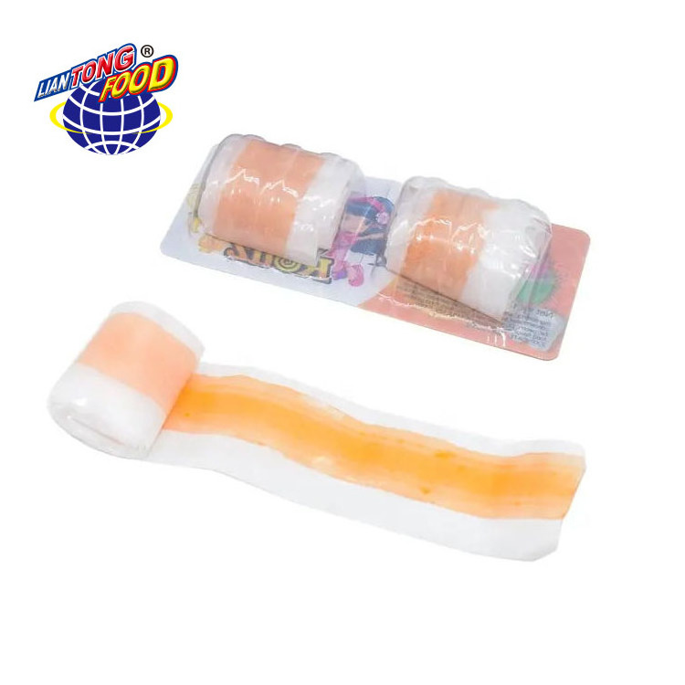 Fruit Flavor Sweet Gummy Candies Soft Roll Shaped Jelly Strawberry Chewy Gummy Candy