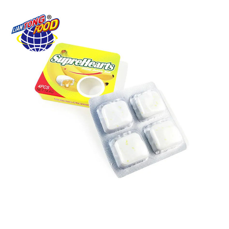 Wholesale Bubble Candy Fruit Banana Flavor Chewing Gum Filled With Jam