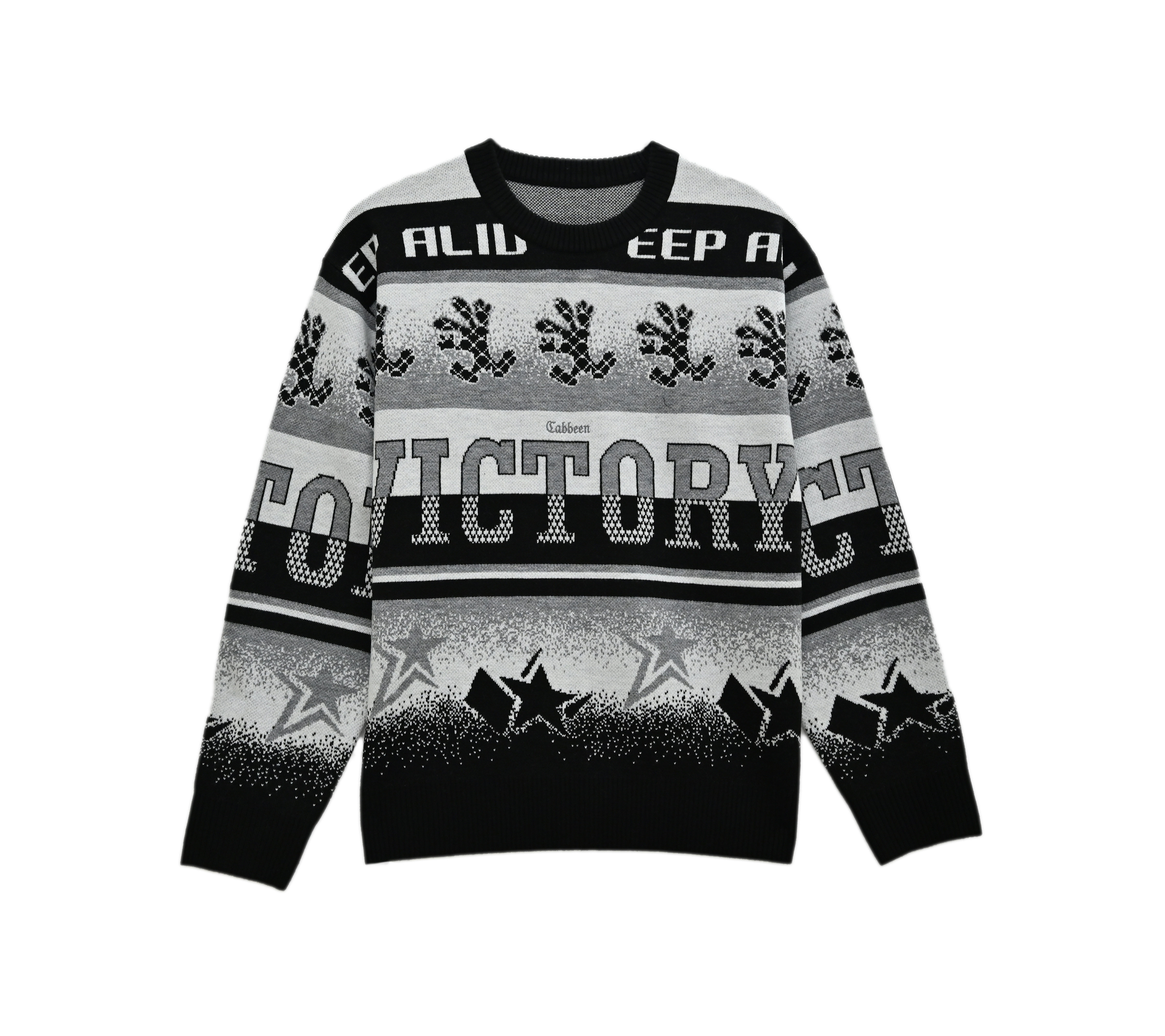 Custom Logo ODM OEM Jacquard Knitted Customized Tapestry Sweater For Men