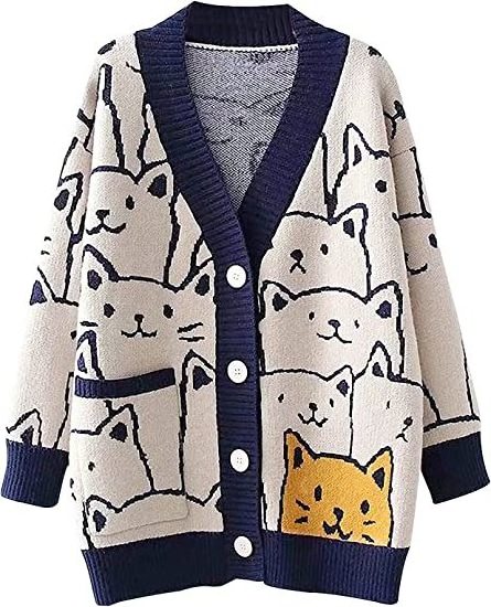 Professional Manufacturer Animal Jacquard Knitwear Cardigan Sweater Women