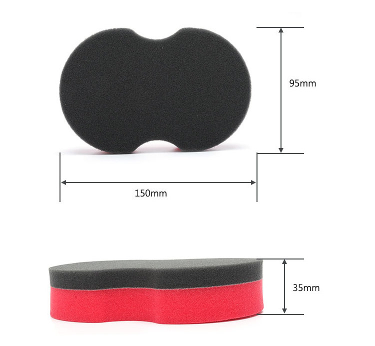 Wholesale Wax Applicator /wheel Tyre Sponge Foam/tire Waxing Sponge Car Dressing Pad Poly Bag Soft High Brightness Oval Shape