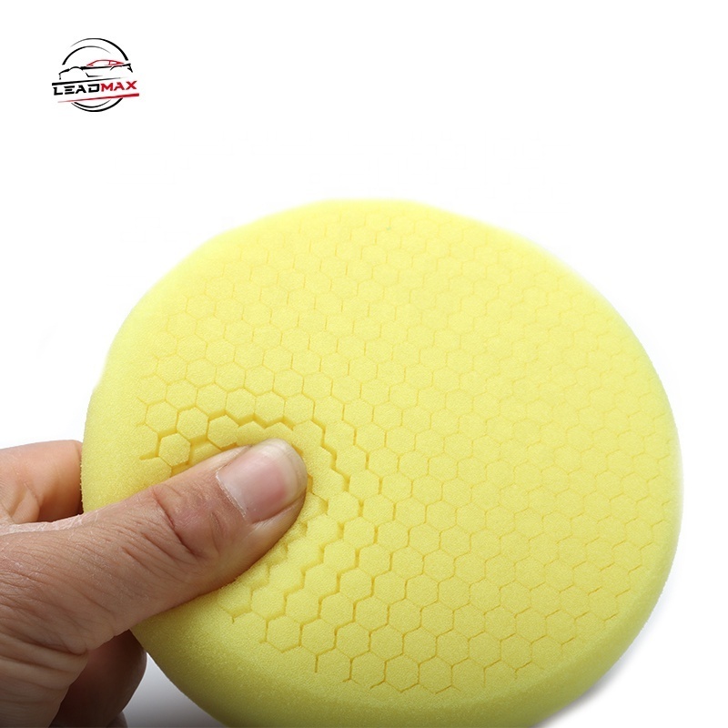 Professional High Quality Cross Border Direct Supply Small Honeycomb Car Polish Buffing Pad with Yellow Plate