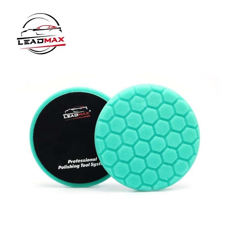 LEADMAX 3 INCH Green Honeycomb Hexagon Small Flocking Car polishing pad car polisher