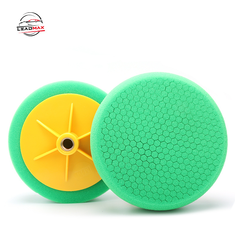 Professional High Quality Cross Border Direct Supply Small Honeycomb Car Polish Buffing Pad with Yellow Plate