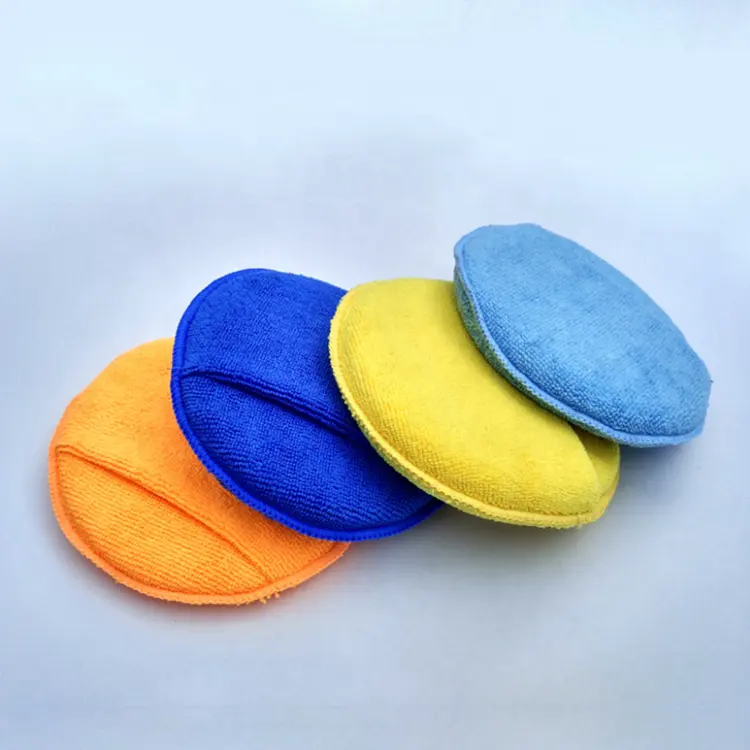 High Quality Tire Waxing Polishing Sponge Pad Vehicle Nano Ceramic Coating Wax Buffing Foam cr Polishers Wax Applicator Cleaning