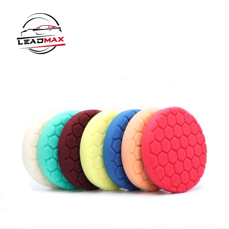 LEADMAX 3 INCH Green Honeycomb Hexagon Small Flocking Car polishing pad car polisher