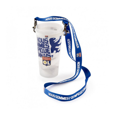 Custom polyester neck lanyard Water Bottle Cup Holder Strap Lanyard with silicone wristband for cup bottle holder