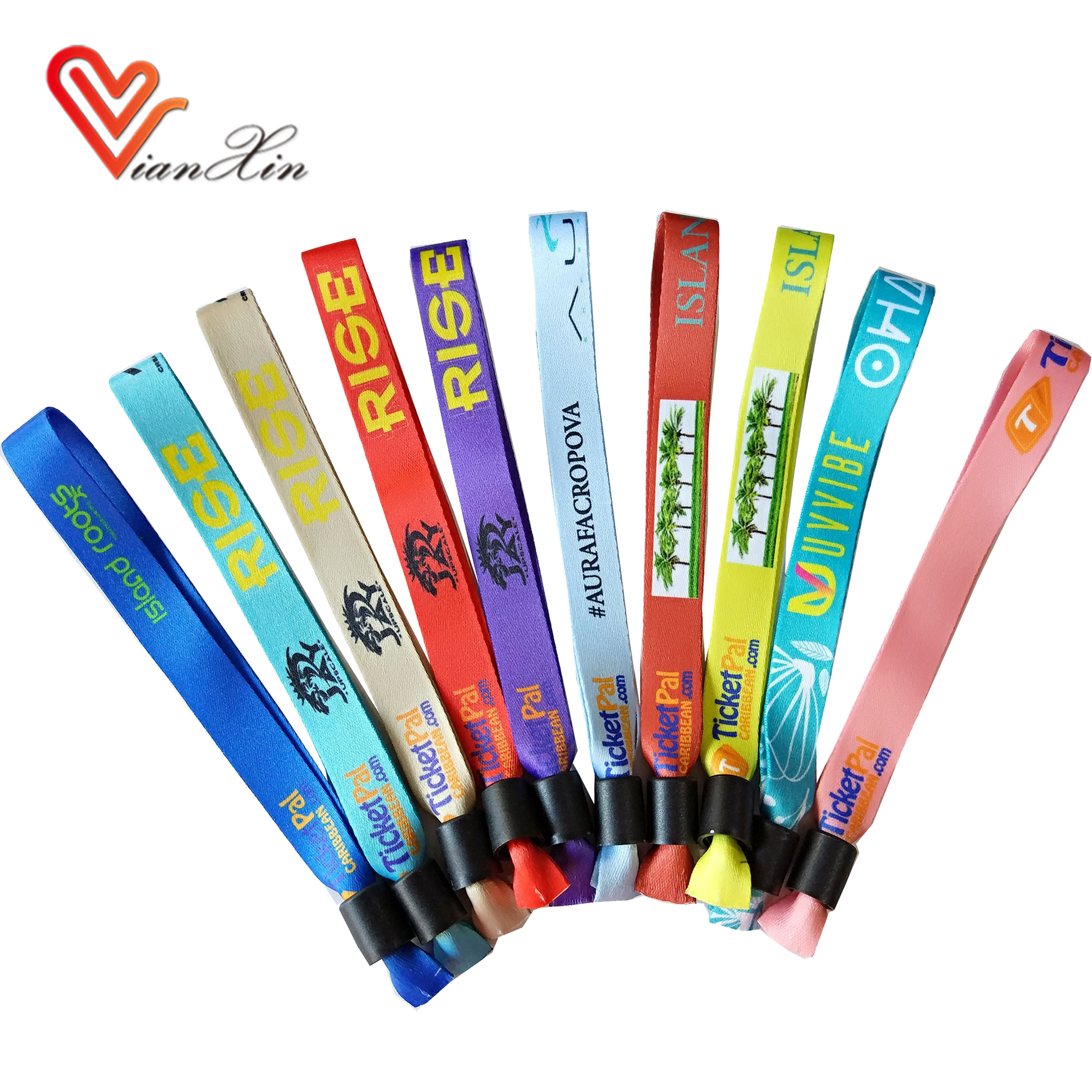 Promotion High Quality Event Festival Wristbands/Woven Polyester Bracelets/Fabric Heat transfer printing Wrist bands