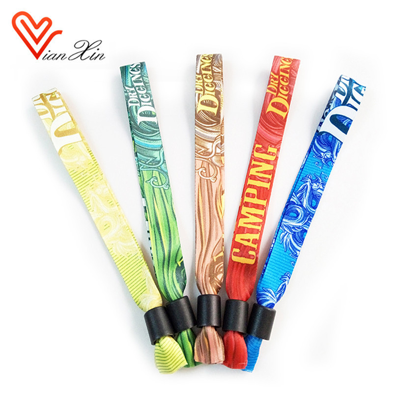 Promotion High Quality Event Festival Wristbands/Woven Polyester Bracelets/Fabric Heat transfer printing Wrist bands