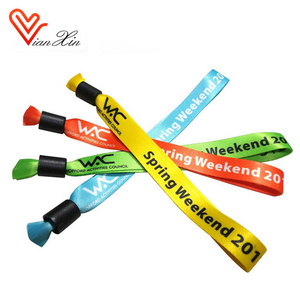 Promotion High Quality Event Festival Wristbands/Woven Polyester Bracelets/Fabric Heat transfer printing Wrist bands