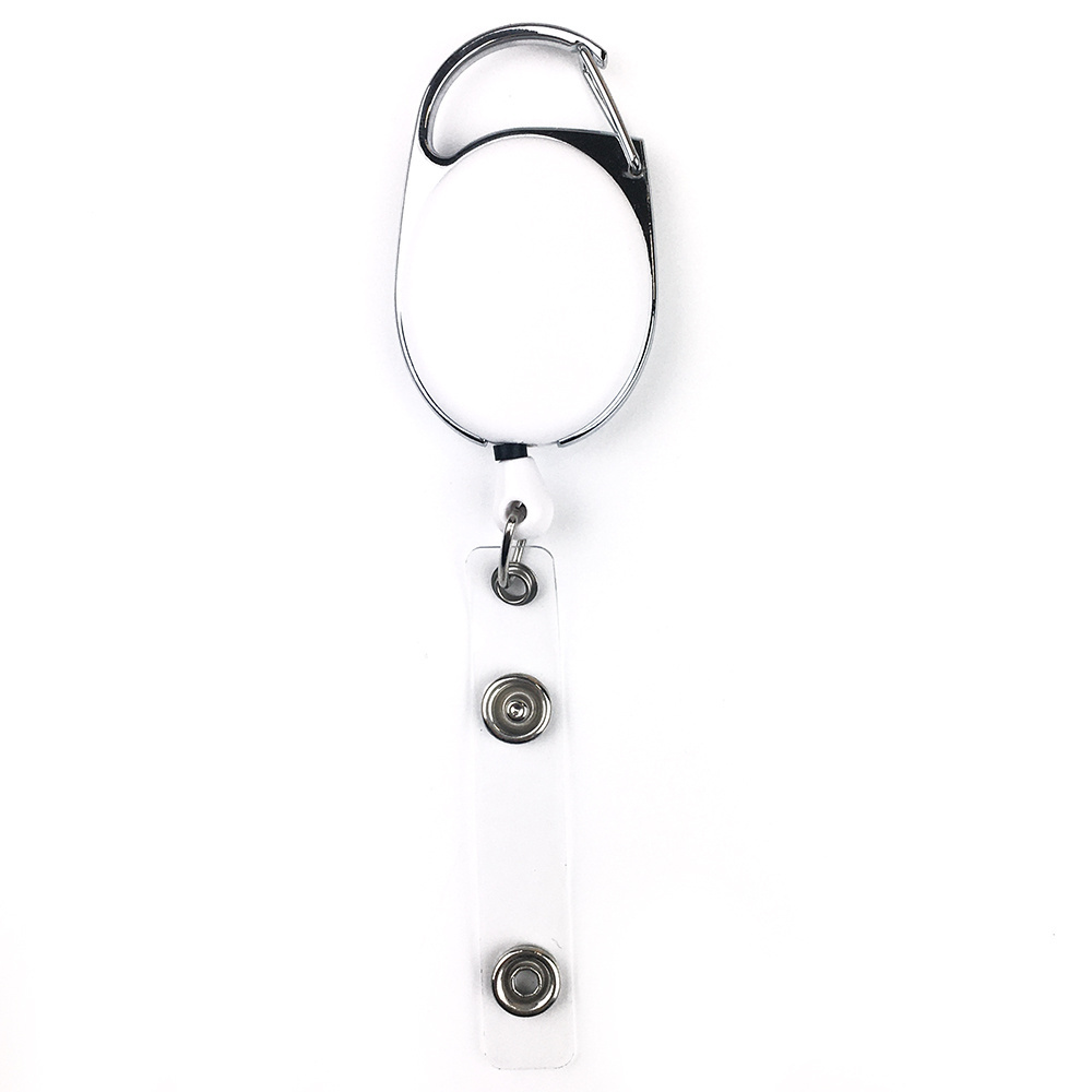 Retractable Badge Reel Holder Zinc Alloy Customized Sublimation oval yoyo Badge Clip With id Card Holder