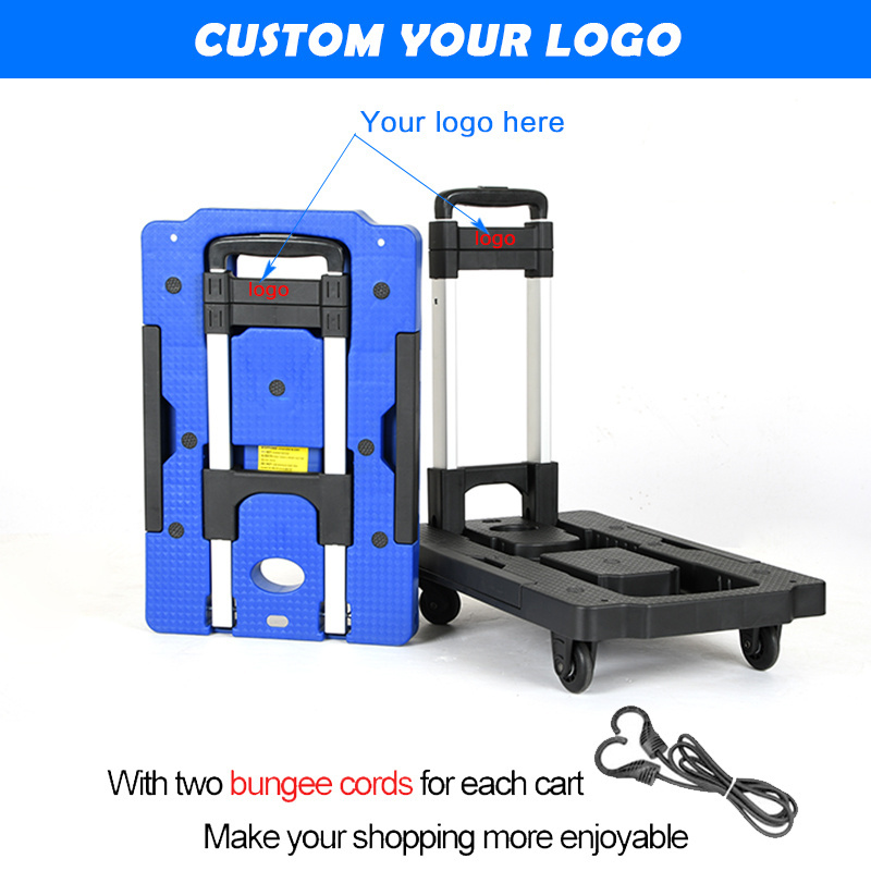 small handy collapsible folding cargo carro plegable para  luggage price cart 5 wheels heavy duty hand cart trolley