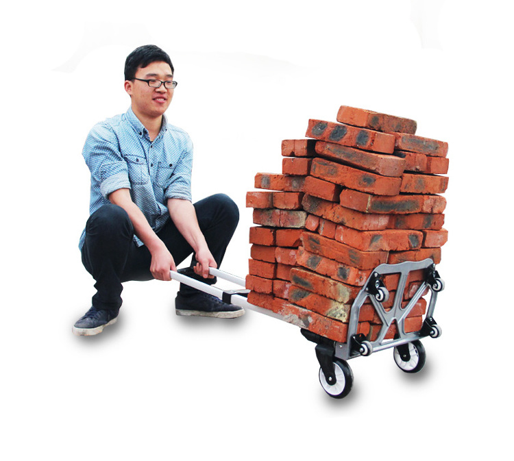 extendable shopping cart trolley metal hand pull cart carro de mano carrito plegable 80kg folding hand trucks