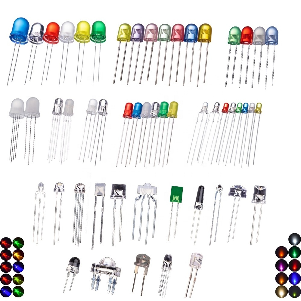 F3 Straight plug led red green blue light led round head short long pin LED 3mm plug-in light bulb