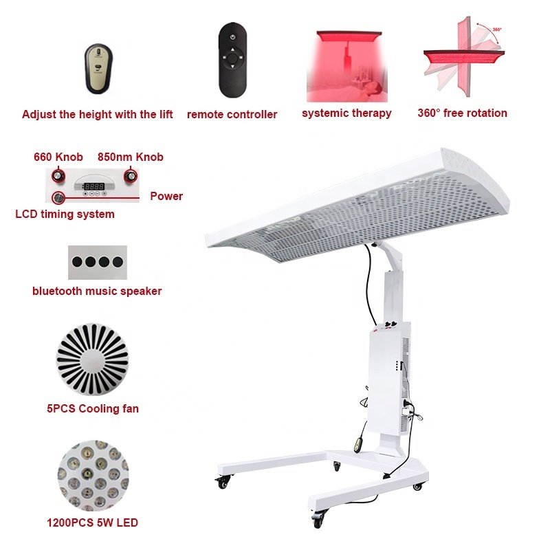 Hot Sales 6000W Red Light Therapy Bed Standing Whole Body Beauty Apparatus Wrinkle Remover Skin Tightening Features CE Certified