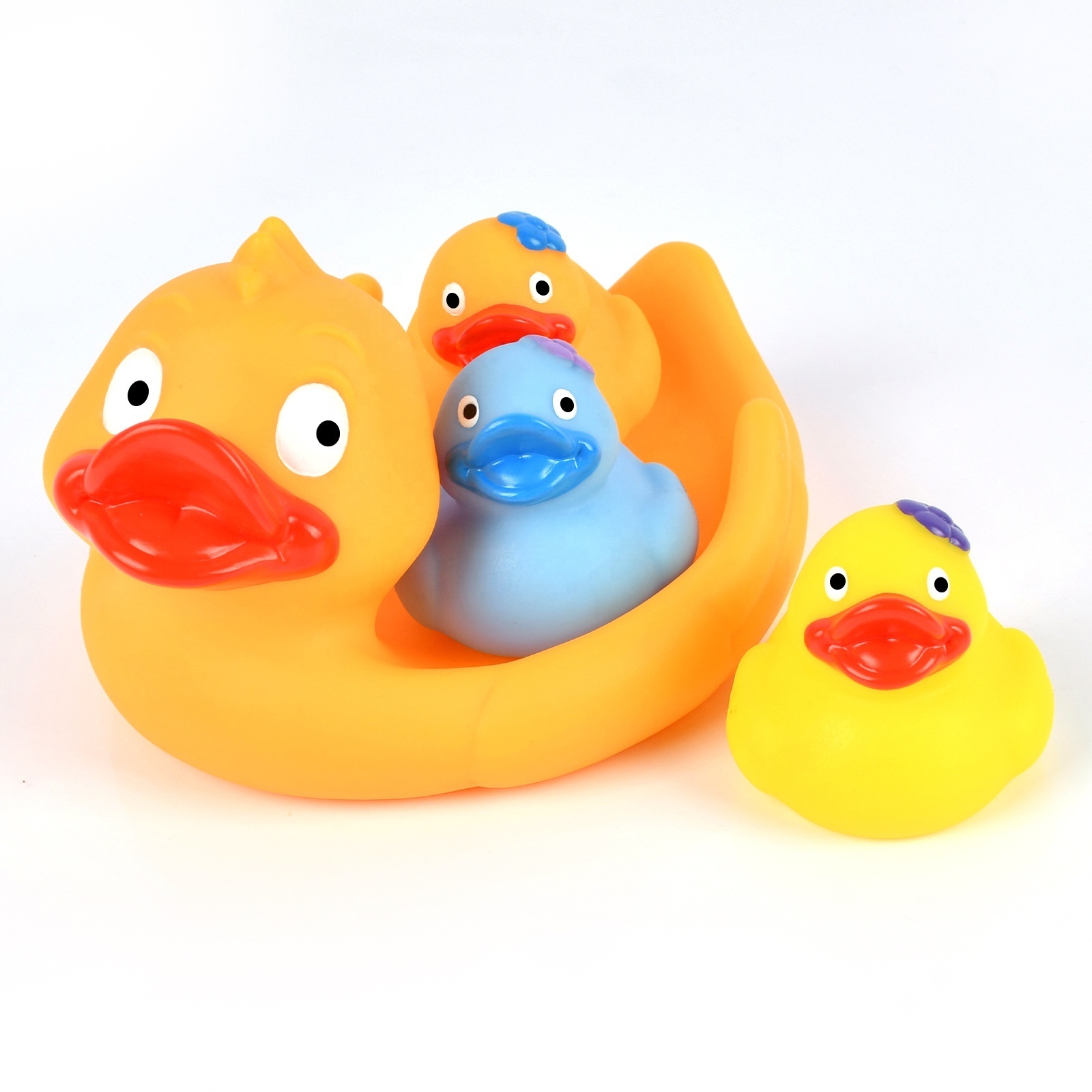 Eco Friendly Rubber Duck Other Toys Kid Cartoon Family Set Toys Animal Float Baby Bathtub Bathroom Time Shower Light up Bath Toy