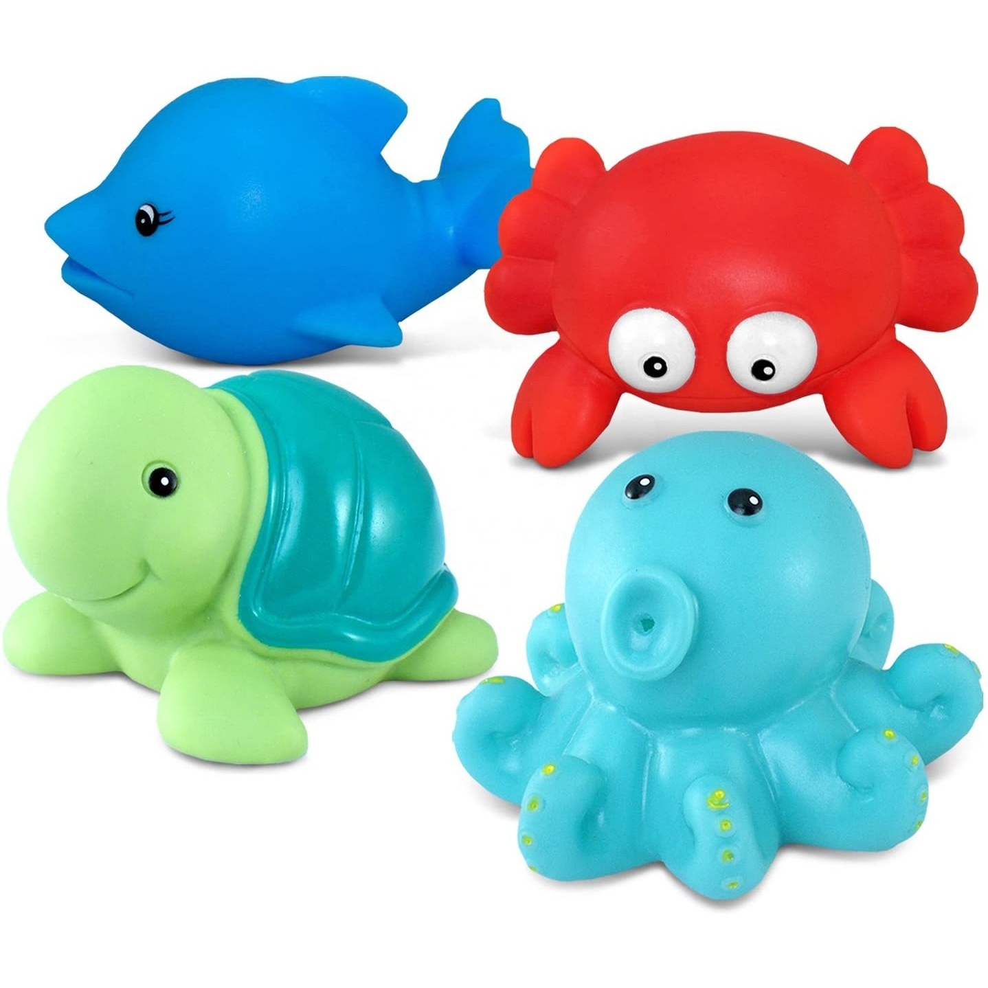 Cute Rubber Assorted Sea Animals Bath Toy 100PCS Set Floating PVC Frog Penguin Water Baby Bath Toy 5 Pieces with Bag