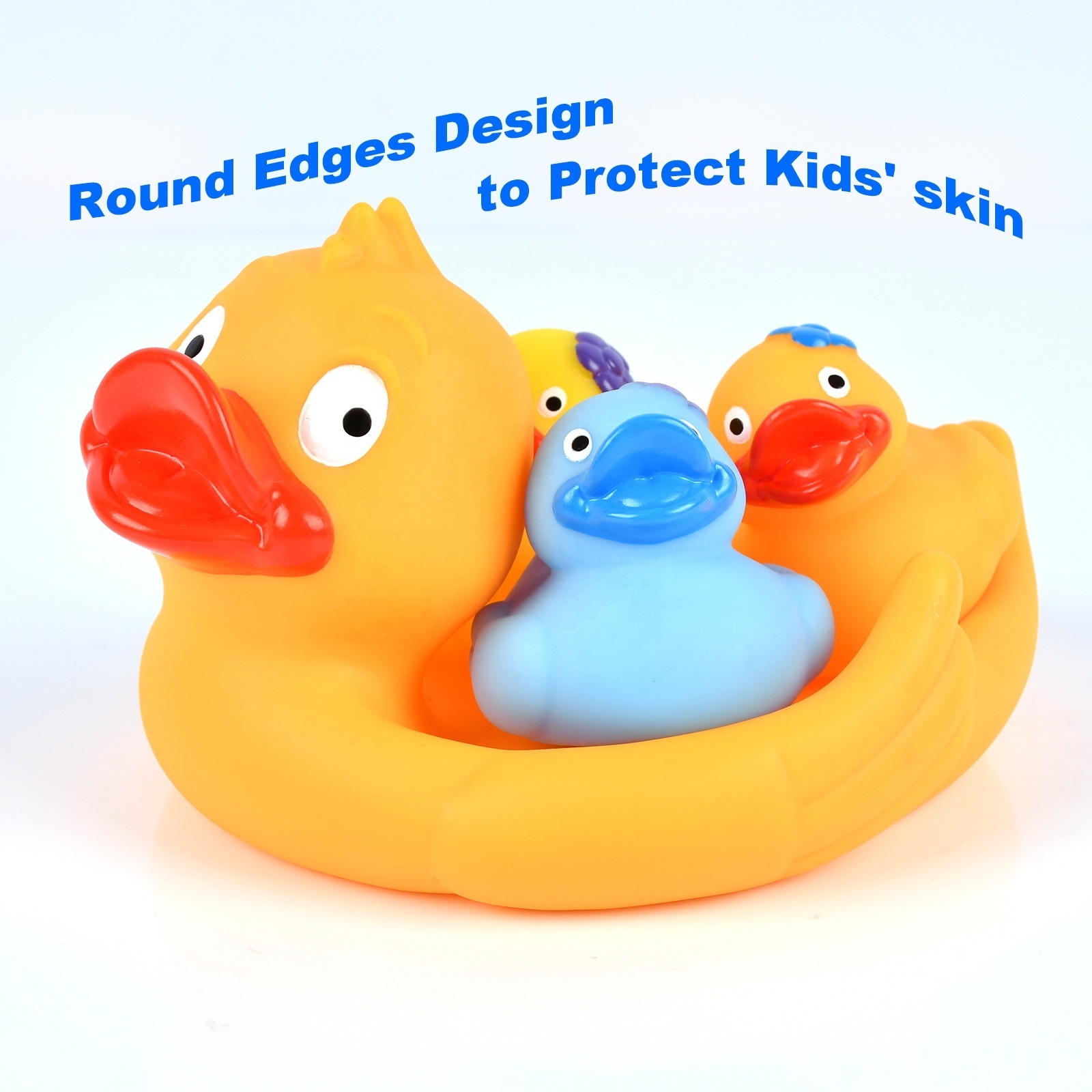 Eco Friendly Rubber Duck Other Toys Kid Cartoon Family Set Toys Animal Float Baby Bathtub Bathroom Time Shower Light up Bath Toy