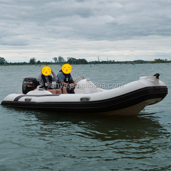 Liya luxury 4.3m 14ft small rigid inflatable boat pontoon fishing boat with center console