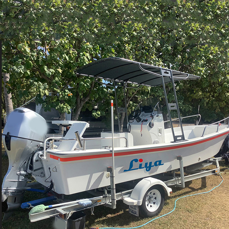 Liya panga boat console 8 passengers frp hull 5.8 meters fishing boat makers