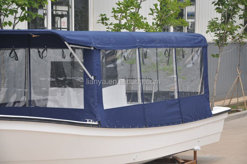 Liya 25ft fiberglass boat with big canopy fishing boat for sale