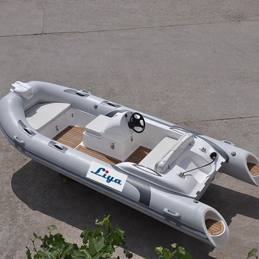 Liya luxury 4.3m 14ft small rigid inflatable boat pontoon fishing boat with center console