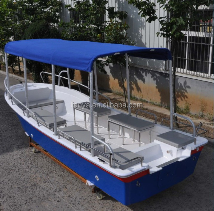 Liya 14-25feet 4.2m-7.6m Passenger Boat Speed Boats Fiberglass Fishing Panga Boat with output motor