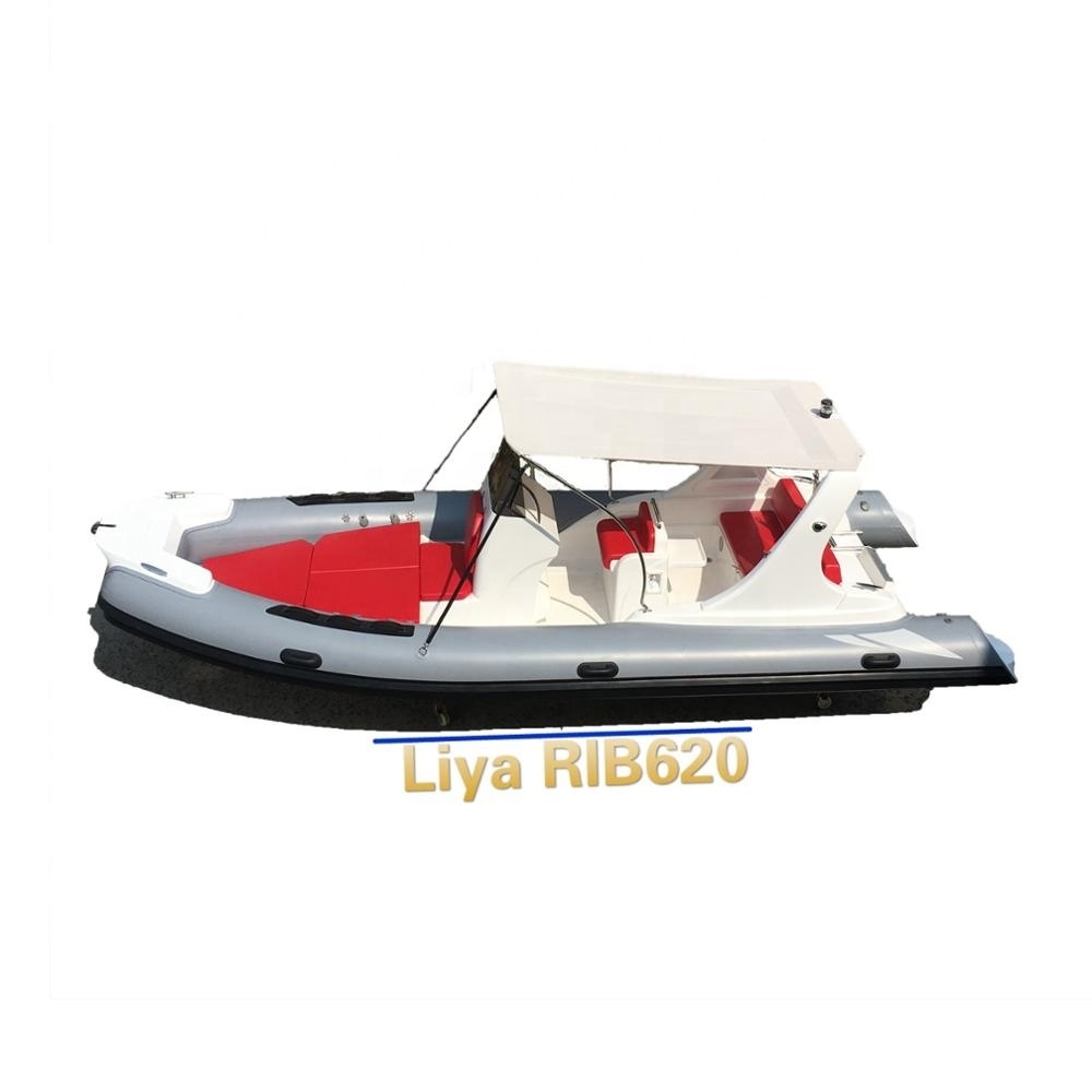 Liya rib boat brands 22feet inflatable boat with canopy