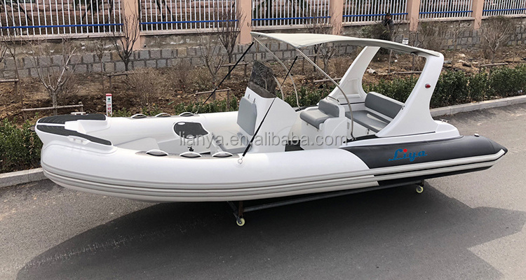 Liya 6.2m rib hypalon boat inflatable motor boat fiber glass bottom boats for sale