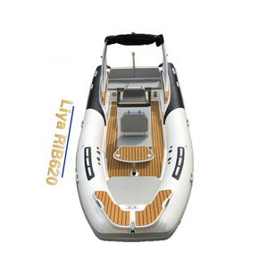 Liya rib boat brands 22feet inflatable boat with canopy