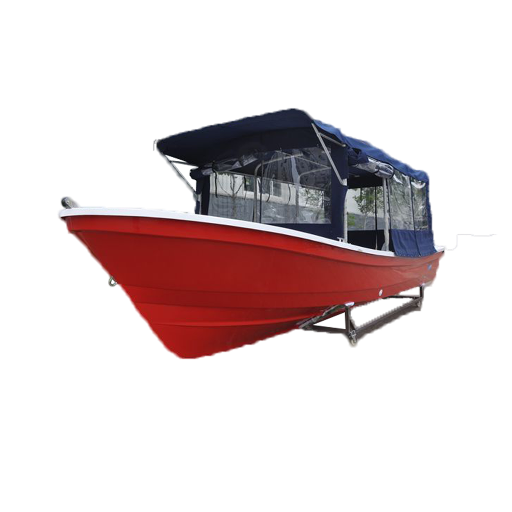 Liya 25ft fiberglass boat with big canopy fishing boat for sale