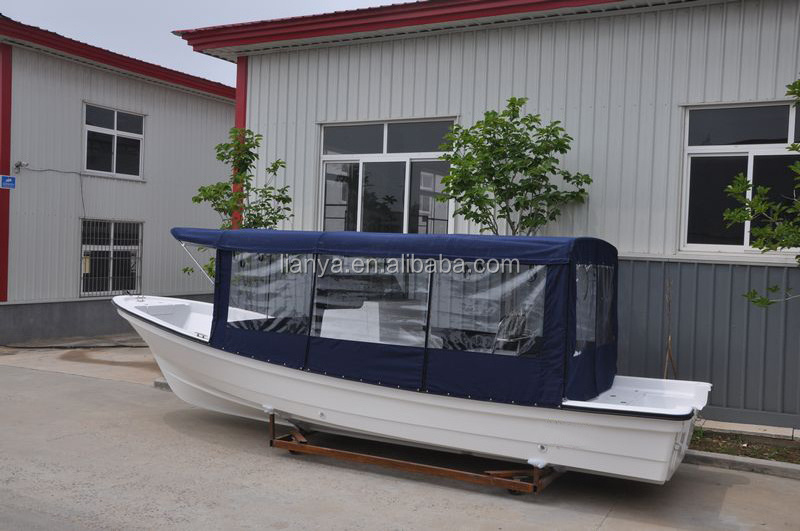 Liya 25ft fiberglass boat with big canopy fishing boat for sale