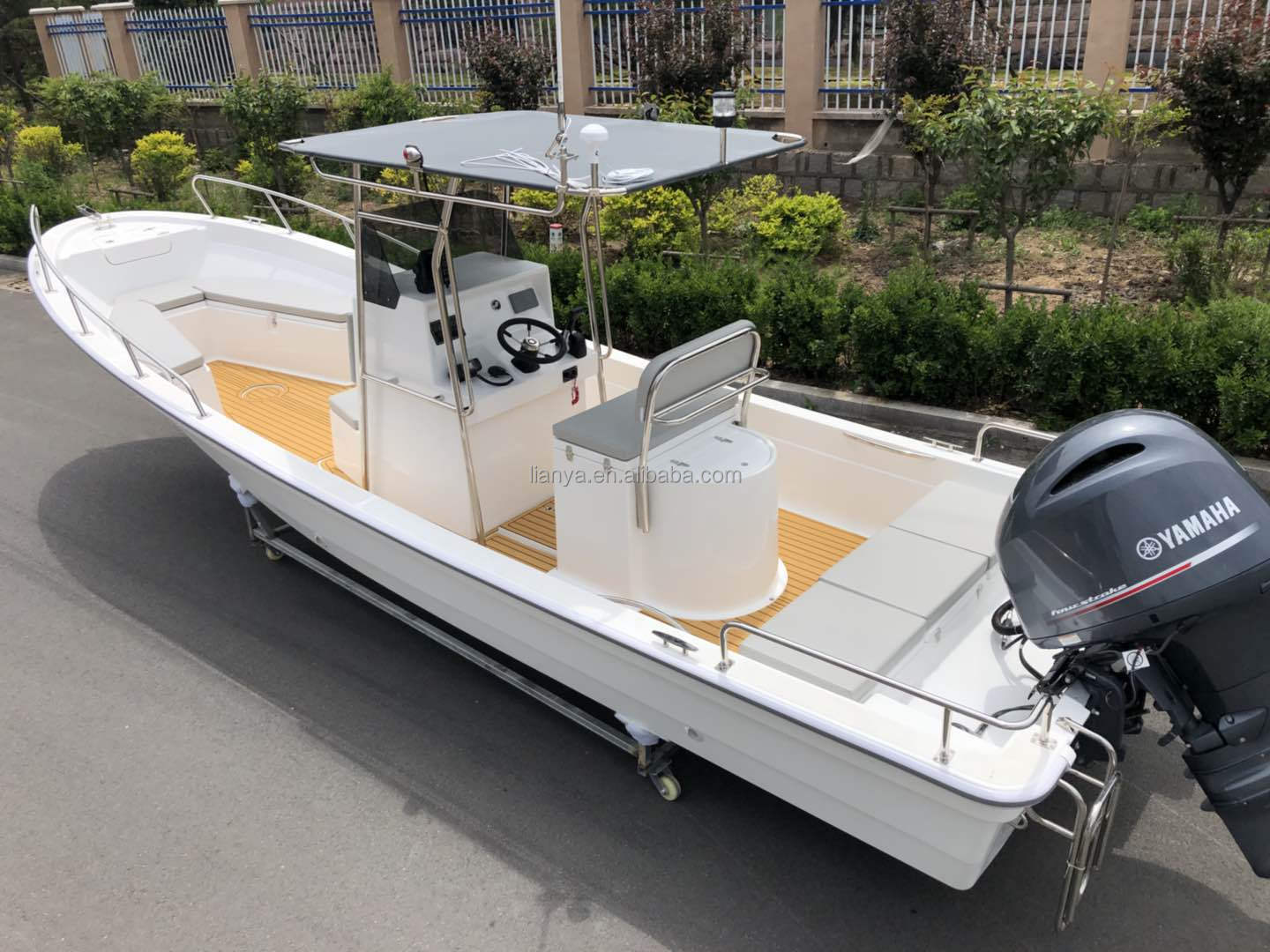 Liya 14-25feet 4.2m-7.6m Passenger Boat Speed Boats Fiberglass Fishing Panga Boat with output motor