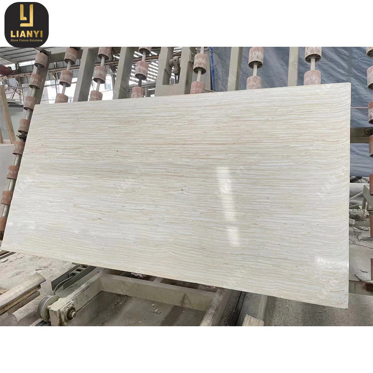 Competitive Price Cement Large Slabs Inorganic Beige Artificial Travertine Stone Wall Cladding for Sale