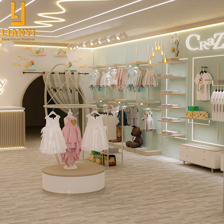 Kids Store Fixtures Interior Design High Quality Children's Clothing Display Rack