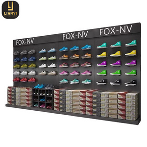 Fashion Sport Shop Showcase Shoe Wall Mounted Sneaker Shelves Rack Display