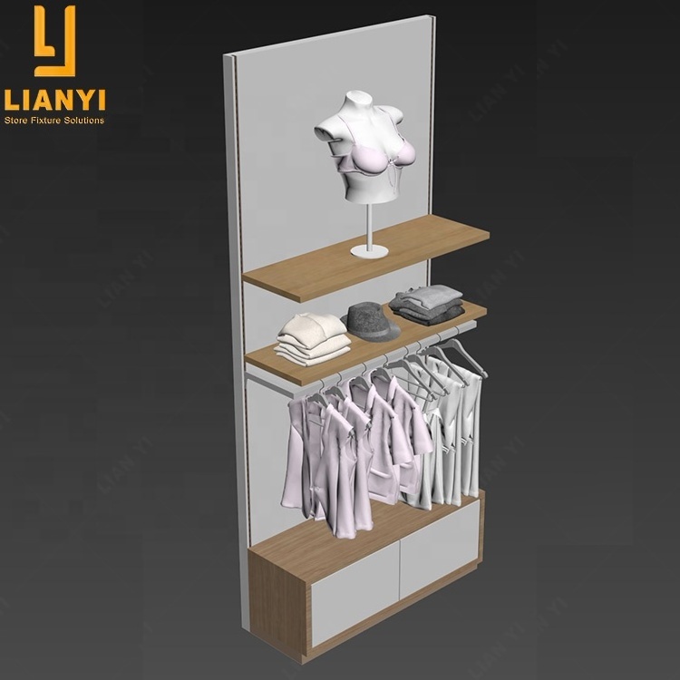 Retail Garment Store Display Ideas Boutique Wall Mounted Set Clothing Racks Display